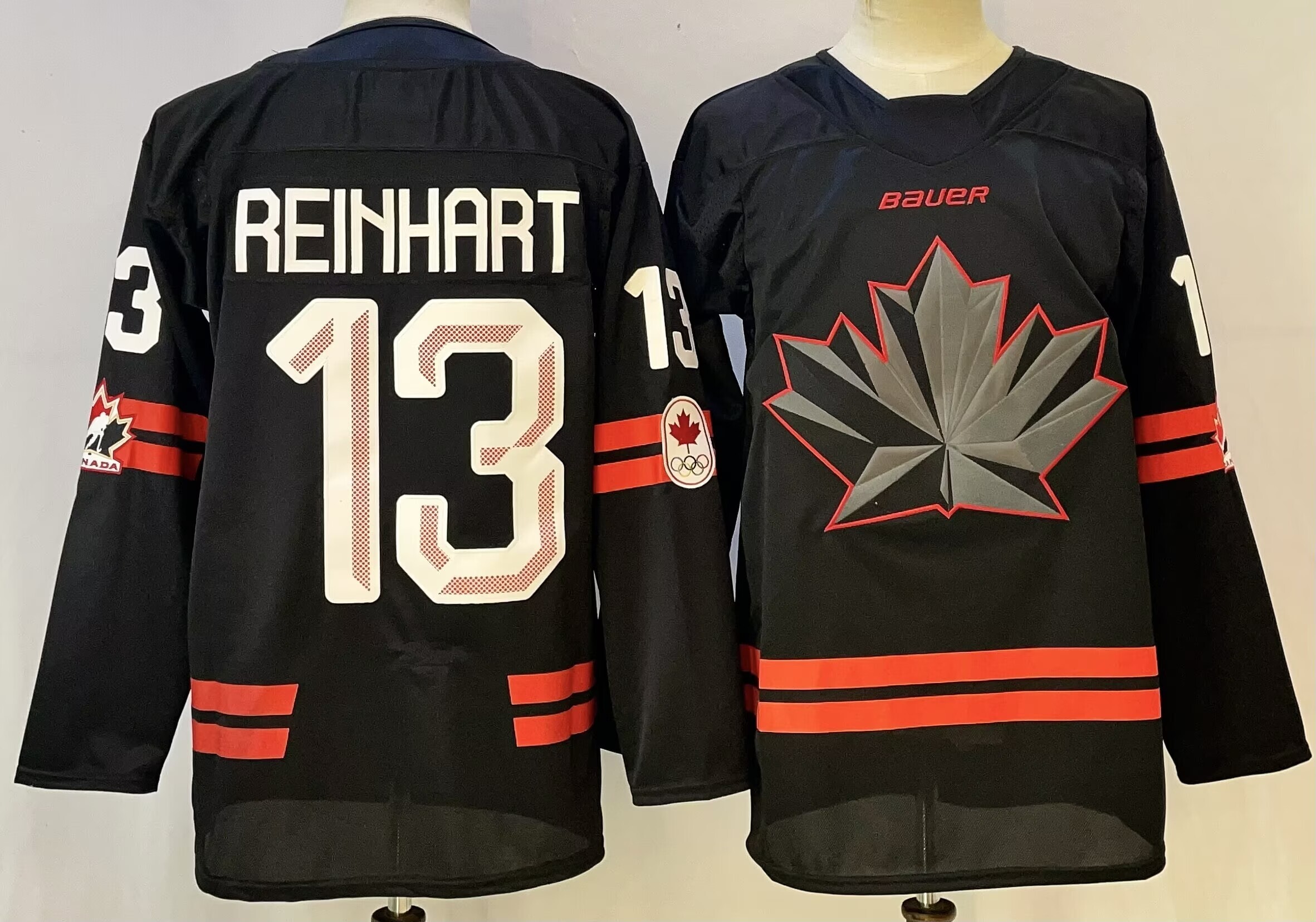 Men Canada Olympic #13 Reihhart black adidas 2026 NHL  jersey->more nhl jerseys->NHL Jersey